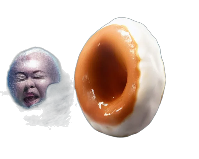 food, face, mask, creature, photorealistic, concept art, 3d render, massive transparent PNG cut-out