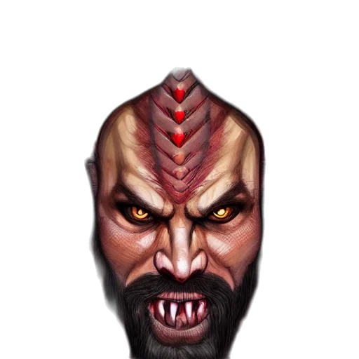 face, mask, creature, concept art transparent PNG cut-out