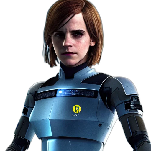 robot, face, staff, concept art, cyberpunk, 3d render, photorealistic, screenshot transparent PNG cut-out