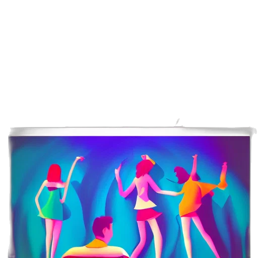 furniture, 3d render, concept art, vaporwave, watercolor, neon lights, fire, outer space transparent PNG cut-out