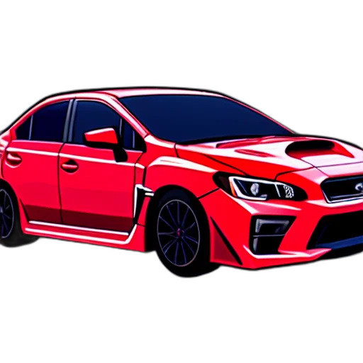 car, 3d render, photorealistic, concept art, cartoon, red, cell, shaded transparent PNG cut-out