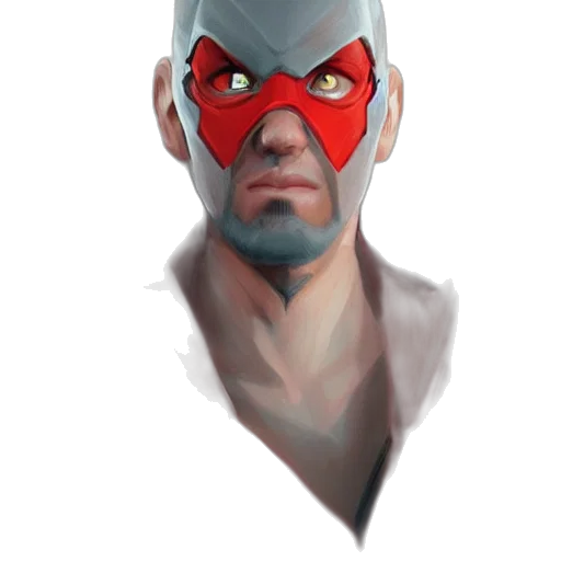 mask, face, concept art, comic book art, fantasy art, photorealistic, red, character transparent PNG cut-out