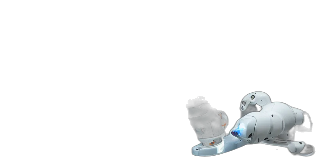 shoes, crown, robot, bottle, 3d render, concept art, photorealistic, blue transparent PNG cut-out