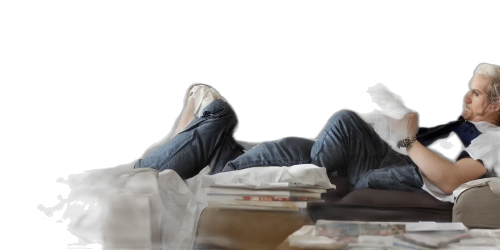 furniture, shoes, photorealistic, 3d render, concept art, blonde, psychoanalyst, his transparent PNG cut-out