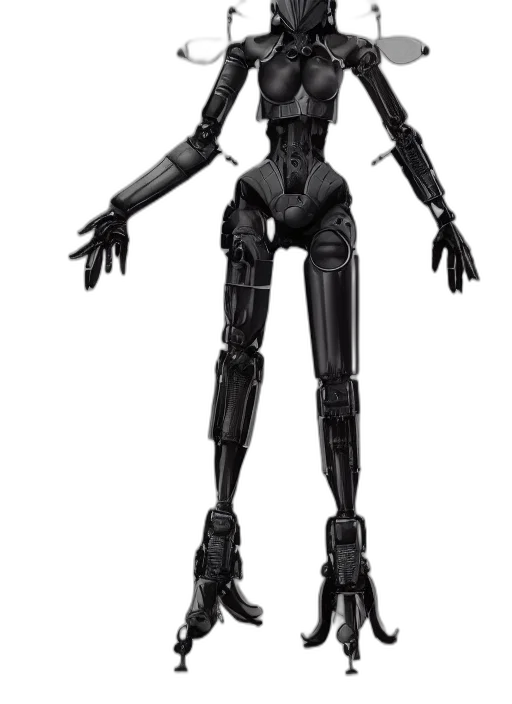 robot, 3d render, concept art, cyberpunk transparent PNG cut-out