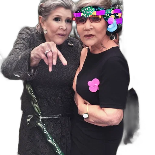 dress, jewelry, vaporwave, carrie, fisher, showed, birthday, party transparent PNG cut-out