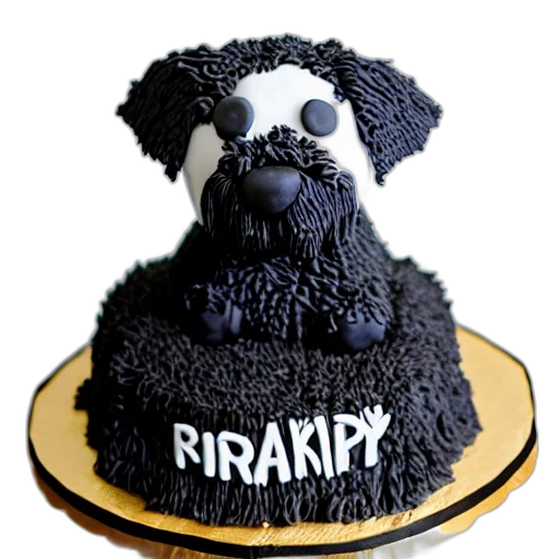 black, goldendoodle, birthday, cake transparent PNG cut-out