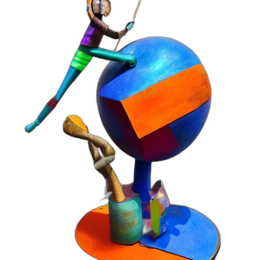 robot, staff, furniture, 3d render, concept art, cartoon, fantasy art, outer space transparent PNG cut-out