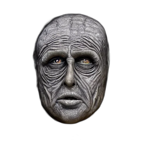 mask, face, creature, 3d render, photorealistic, concept art, fantasy art, rustic transparent PNG cut-out