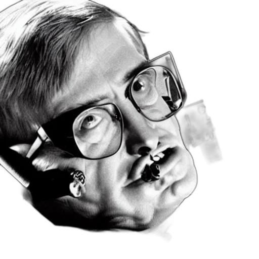 face, photorealistic, cartoon, pencil sketch, concept art, stephen, hawking, pointing transparent PNG cut-out