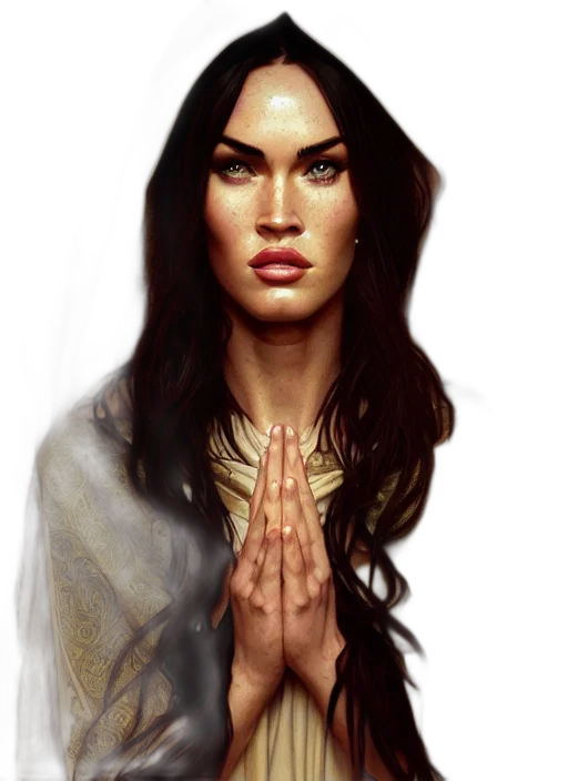 face, fantasy art, concept art, photorealistic, comic book art, earth tones, golden, portrait transparent PNG cut-out