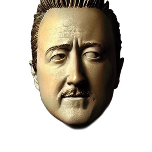 face, mask, robot, crown, 3d render, photorealistic, concept art, cartoon transparent PNG cut-out