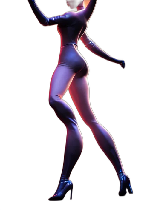 dress, staff, robot, 3d render transparent PNG cut-out
