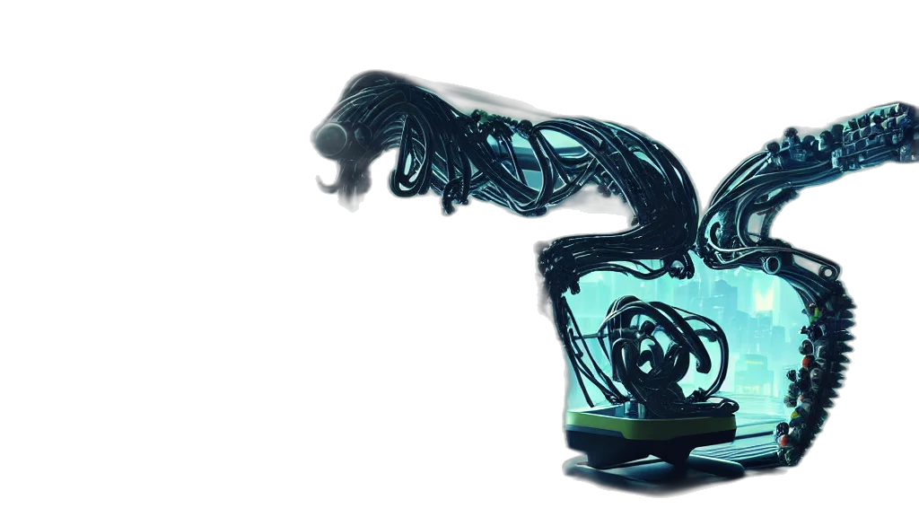 shoes, dragon, hair, mask, 3d render, photorealistic, fantasy art, concept art transparent PNG cut-out