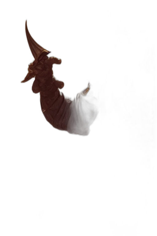 dragon, hat, dress, staff transparent PNG cut-out