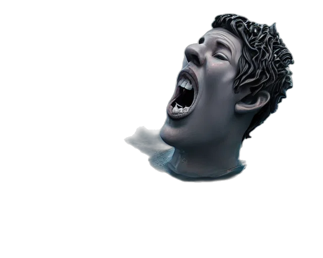 mask, face, creature, animal, 3d render, photorealistic, concept art, vaporwave transparent PNG cut-out
