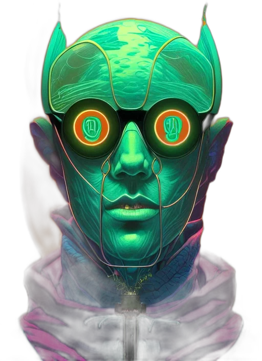 mask, face, robot, jacket transparent PNG cut-out
