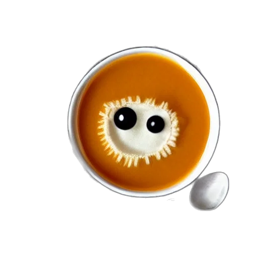food, robot, 3d render, photorealistic, monochrome, bowl, soup, looks transparent PNG cut-out