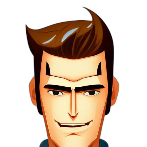 face, staff, jacket, cartoon transparent PNG cut-out