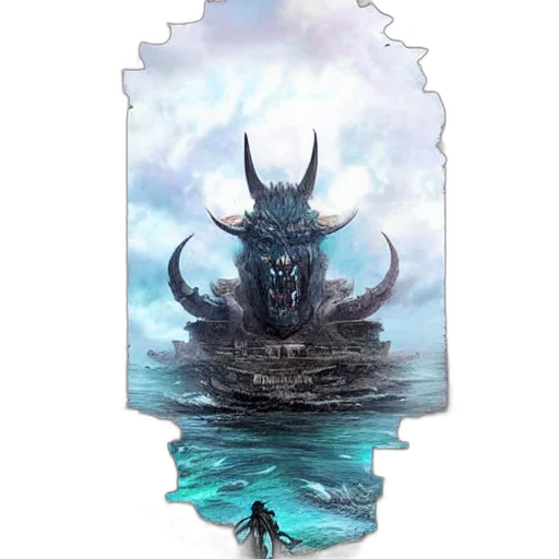 dragon, creature, crown, mask, concept art, fantasy art, pixel art, watercolor transparent PNG cut-out