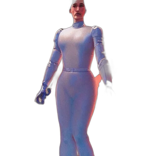 robot, dress, creature, staff transparent PNG cut-out