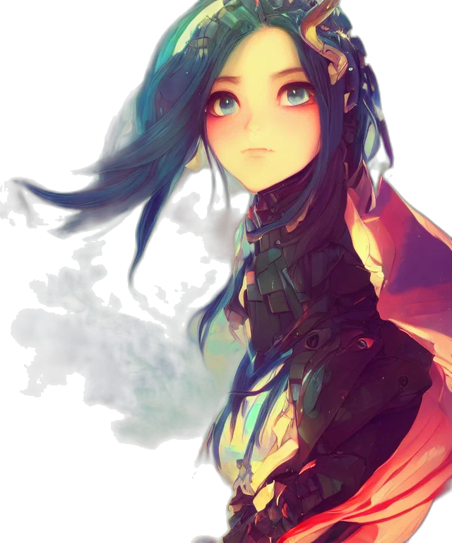 dress, dragon, face, crown, fantasy art, anime, concept art, watercolor transparent PNG cut-out
