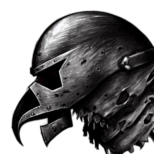 mask, face, weapon, crown, concept art, fantasy art, comic book art, photorealistic transparent PNG cut-out