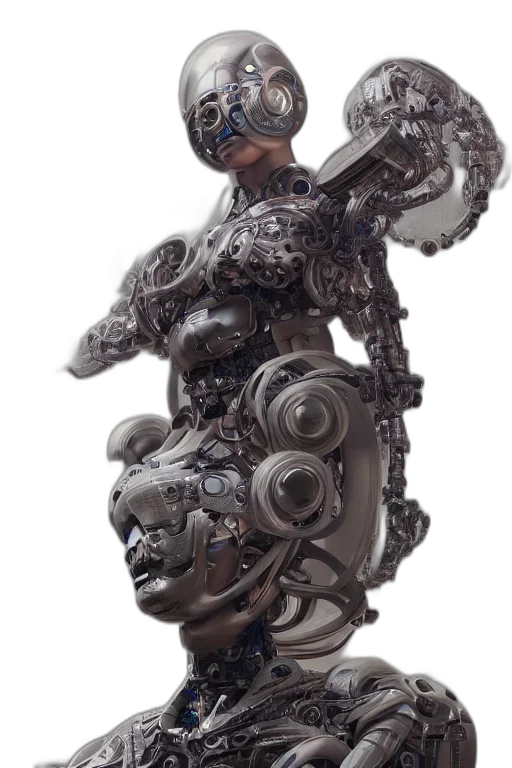 robot, weapon, dragon, jewelry, concept art, 3d render, fantasy art, cyberpunk transparent PNG cut-out