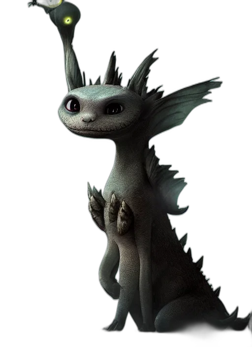 dragon, creature, animal, staff transparent PNG cut-out
