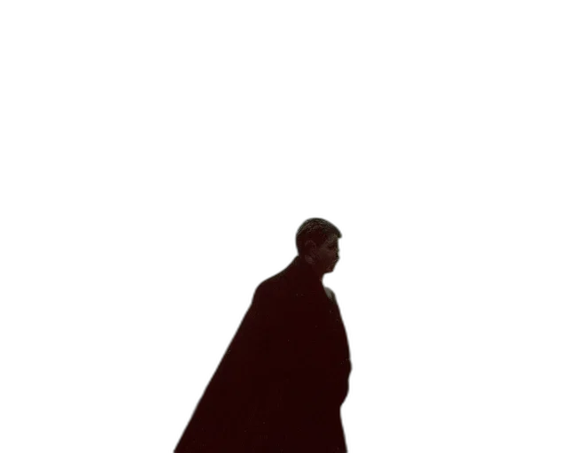 staff, jacket, umbrella, face, comic book art, concept art, pixel art, 3d render transparent PNG cut-out