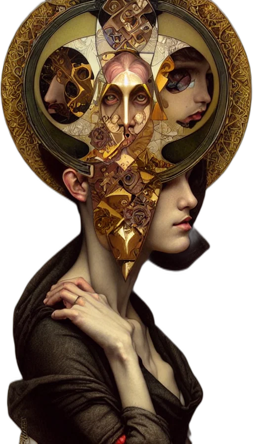 mask, face, crown, jewelry, fantasy art, concept art, photorealistic, oil painting transparent PNG cut-out