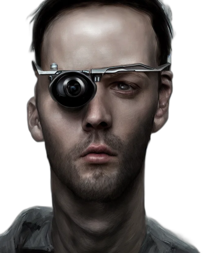 robot, staff, face, weapon transparent PNG cut-out