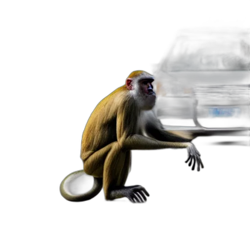 car, animal, creature, concept art, photorealistic, 3d render, fantasy art, fog transparent PNG cut-out
