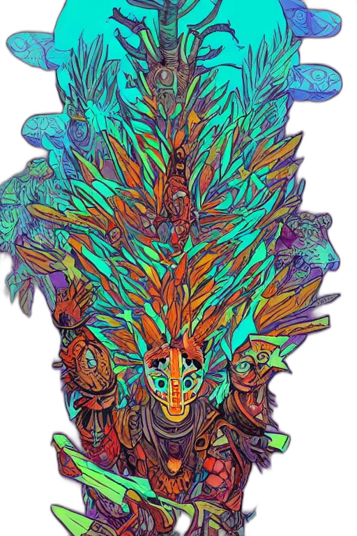 mask, dragon, staff, creature transparent PNG cut-out