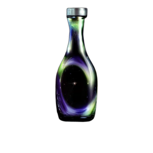 bottle, dress, jewelry, food, 3d render, photorealistic, concept art, vaporwave transparent PNG cut-out