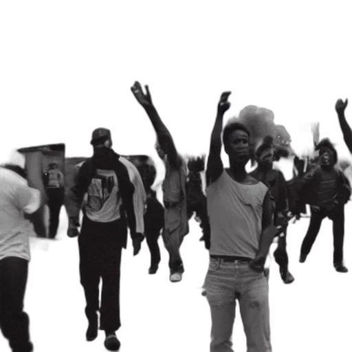 film, still, black, rioters, los, angeles, 1992, riots transparent PNG cut-out