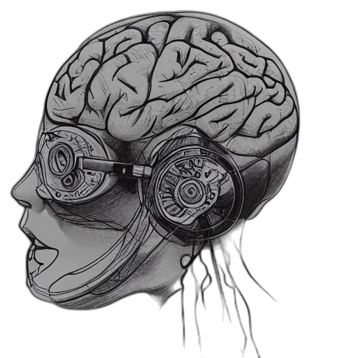 mask, face, crown, robot, concept art, photorealistic, pencil sketch, cyberpunk transparent PNG cut-out