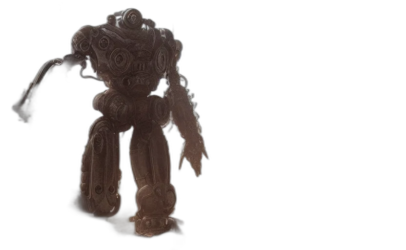 robot, staff, hair, 3d render transparent PNG cut-out
