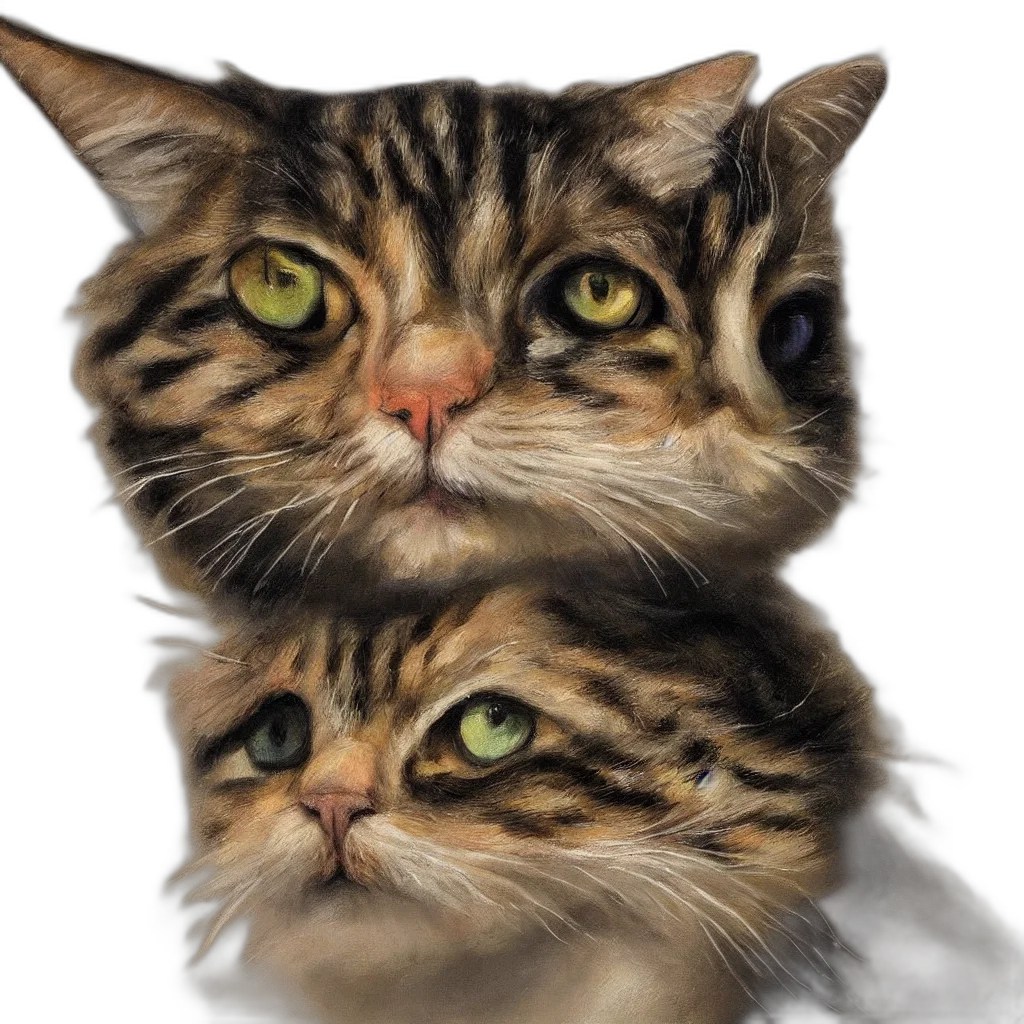 animal, photorealistic, oil painting, fantasy art, concept art, beautiful, painting, cat transparent PNG cut-out