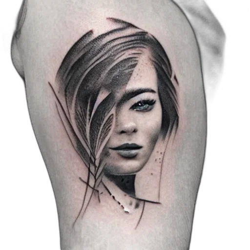 face, photorealistic, cyberpunk, pencil sketch transparent PNG cut-out