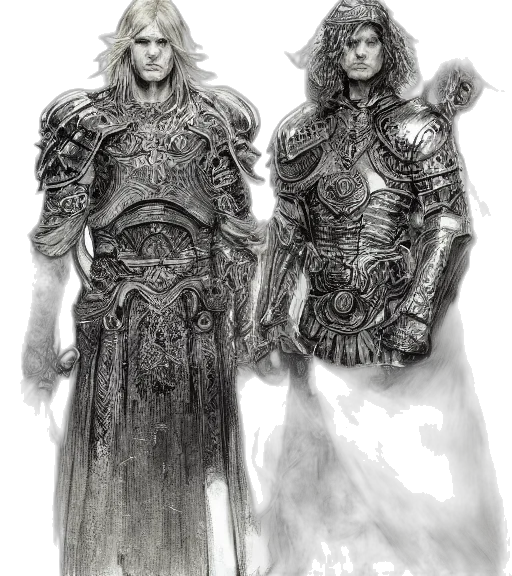 fantasy art, concept art, comic book art, pencil sketch transparent PNG cut-out