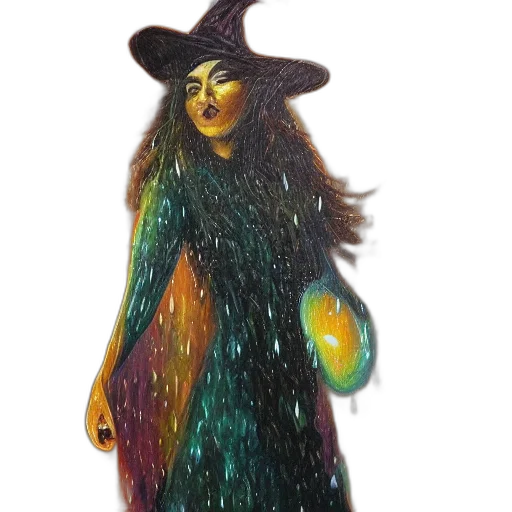 dress, staff, hat, mask, fantasy art, concept art, watercolor, oil painting transparent PNG cut-out