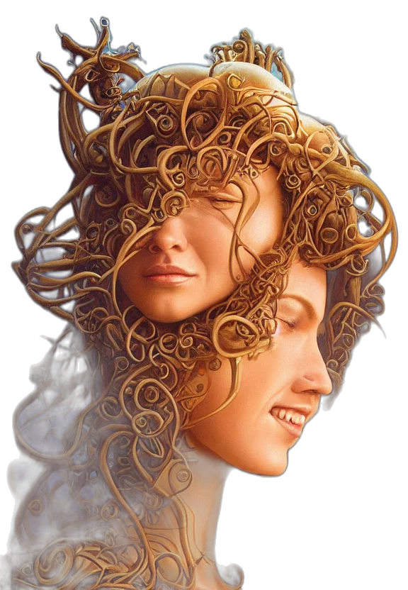 hair, crown, mask, face transparent PNG cut-out