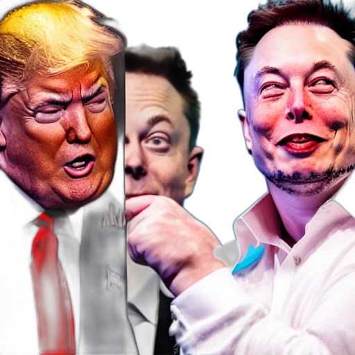 cartoon, trump, elon, musk transparent PNG cut-out