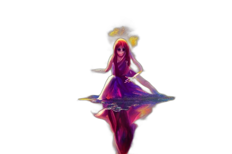 dress, staff, umbrella, crown, concept art, fantasy art, pixel art, 3d render transparent PNG cut-out