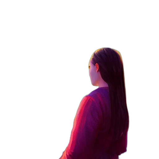 jacket, hair, dress, staff transparent PNG cut-out