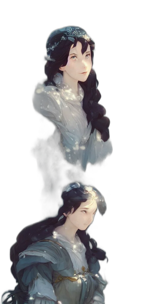 dress, crown, face, mask, fantasy art, concept art, watercolor, photorealistic transparent PNG cut-out