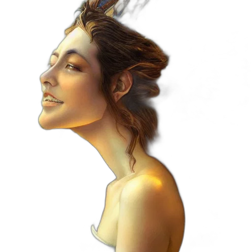 hair, crown, face, mask, photorealistic, oil painting, fantasy art, concept art transparent PNG cut-out