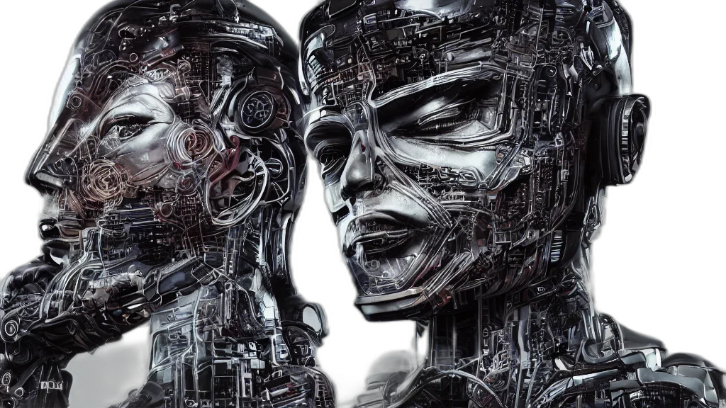 robot, mask, face, cyberpunk transparent PNG cut-out