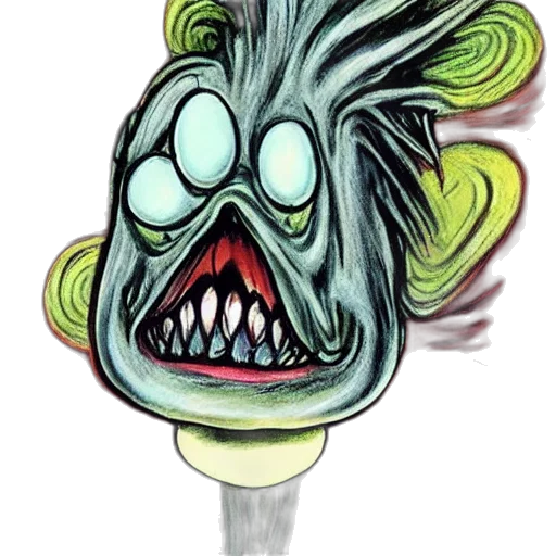 mask, creature, staff, face, watercolor, concept art, cartoon, comic book art transparent PNG cut-out